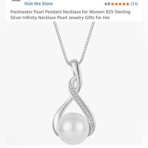 925 Sterling Silver Freshwater Pearl Necklace 18-20” Gift Box & Polishing Cloth